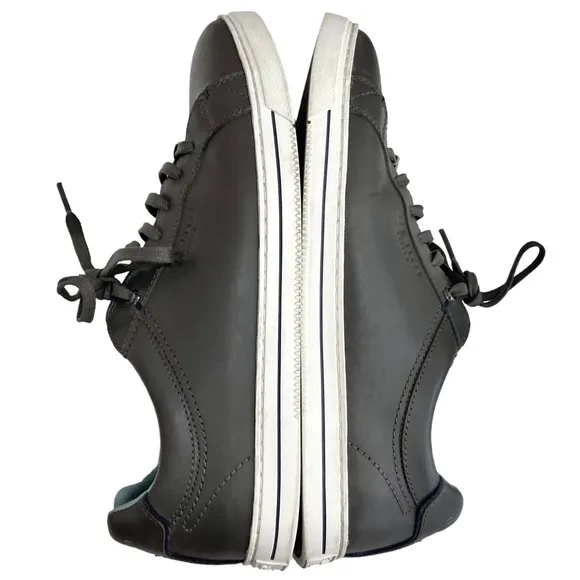 TED BAKER LONDON THAWNE Dark Grey Leather Trainers Sneakers