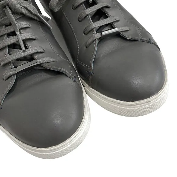 TED BAKER LONDON THAWNE Dark Grey Leather Trainers Sneakers