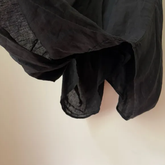 TEMPO PARIS BLACK LINEN Midi Bubble SKIRT, size L