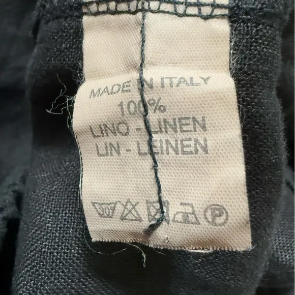 TEMPO PARIS BLACK LINEN Midi Bubble SKIRT, size L