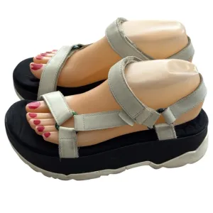 TEVA Leather Platform Sandals Size 8 Zamora Universal Adjustable Open Toe