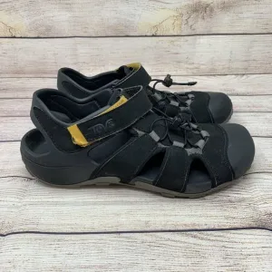 Teva Mens Flintwood 1118941 Black Hiking Sandals Adjustable Strap Size 9