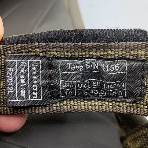 Teva Mens Hurricane XLT Outdoor Hiking Sandals Wavy Olive Size 10 Adjustable