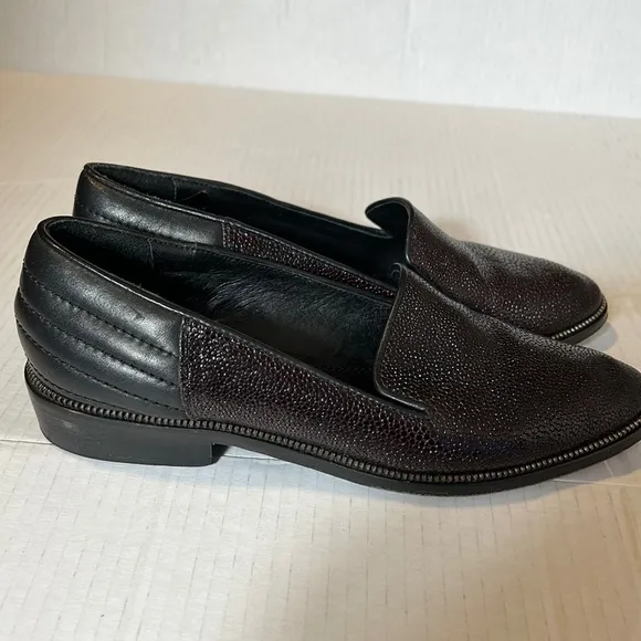 The Kooples Leather Slip on Loafers Maroon size 38- US 7, 7.5