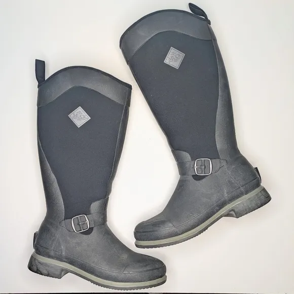 The Original Muck Boot Company Reign tall black rubber rain snow boots size 6