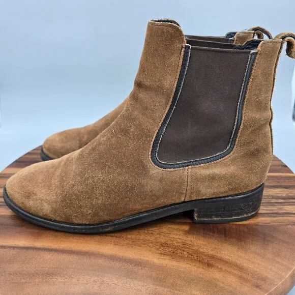 Thursday Boots Women's 10.5 Brown Suede Leather Duchess Chelsea Pull On Ankle