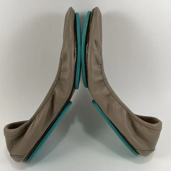 Tieks By Gavrieli Ballet Flats Womens 6 Taupe Leather Slip On Shoes Round Toe