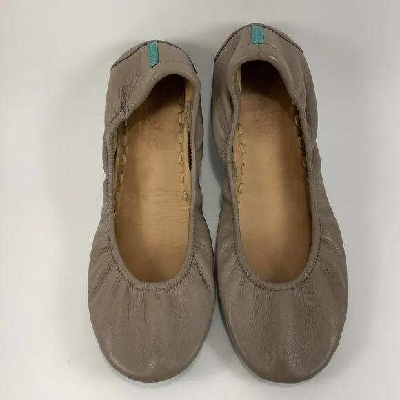 Tieks By Gavrieli Ballet Flats Womens 6 Taupe Leather Slip On Shoes Round Toe