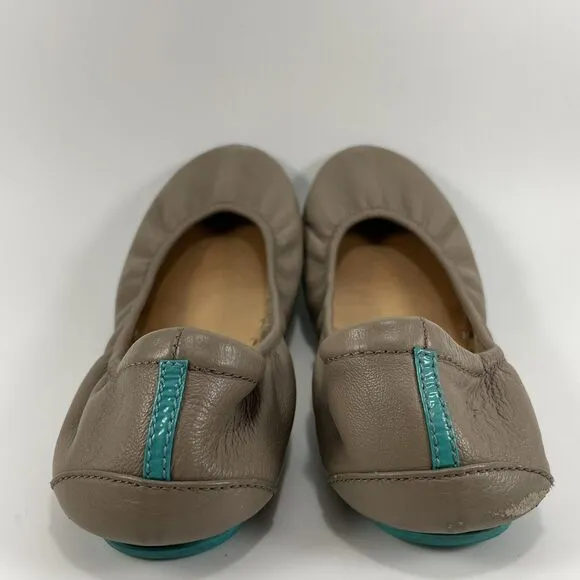 Tieks By Gavrieli Ballet Flats Womens 6 Taupe Leather Slip On Shoes Round Toe
