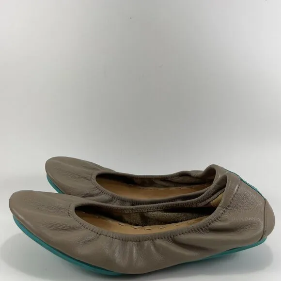 Tieks By Gavrieli Ballet Flats Womens 6 Taupe Leather Slip On Shoes Round Toe