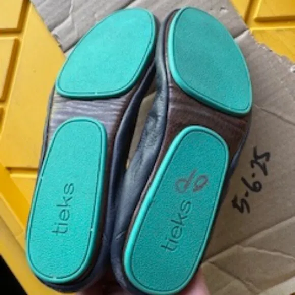 Tieks by Gavrieli California Navy Blue Leather Ballet Flats Slip On Shoes 11