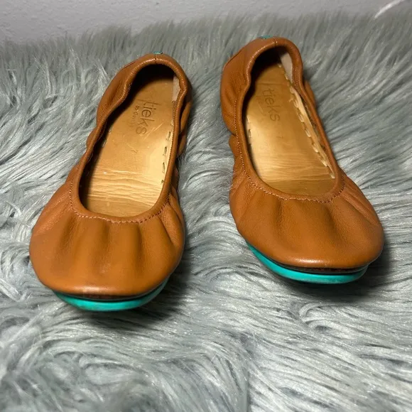 Tieks by Gavrieli Chestnut Leather Slip On Ballet Flats Size