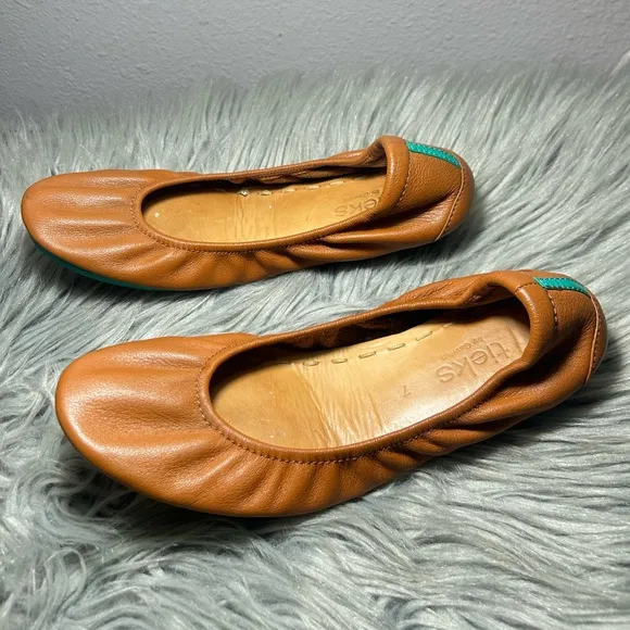 Tieks by Gavrieli Chestnut Leather Slip On Ballet Flats Size