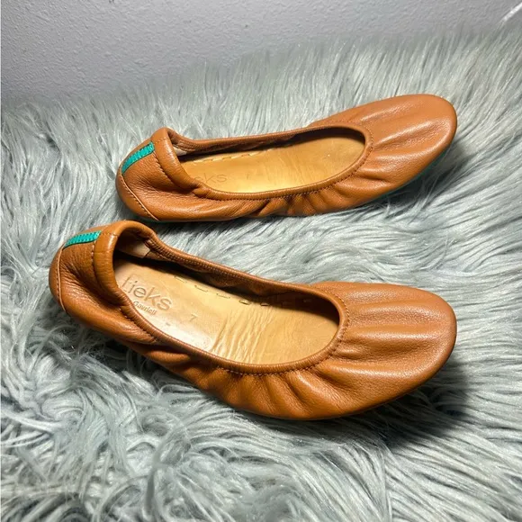 Tieks by Gavrieli Chestnut Leather Slip On Ballet Flats Size