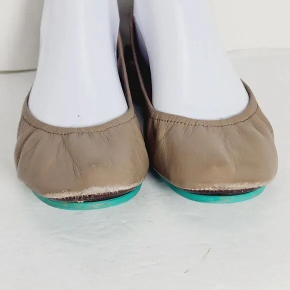 Tieks by Gavrieli Women's Size US 8 Taupe Leather Slip On Ballet Flats