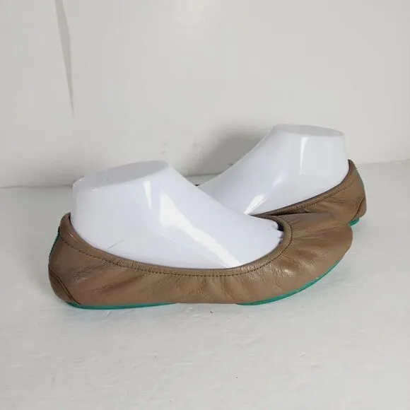 Tieks by Gavrieli Women's Size US 8 Taupe Leather Slip On Ballet Flats