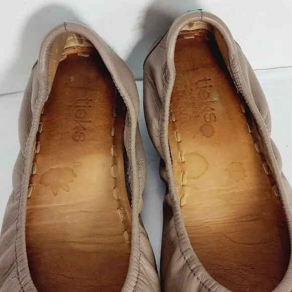 Tieks by Gavrieli Women's Size US 8 Taupe Leather Slip On Ballet Flats