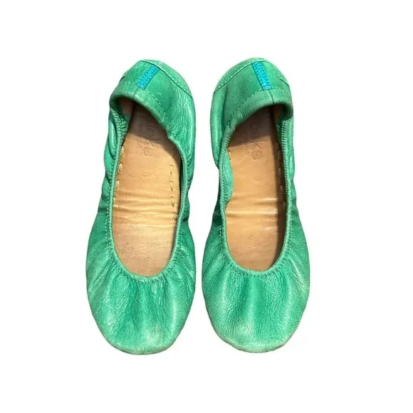 Tieks Green Ballet Flats Size 6 Comfy Staple Slip On