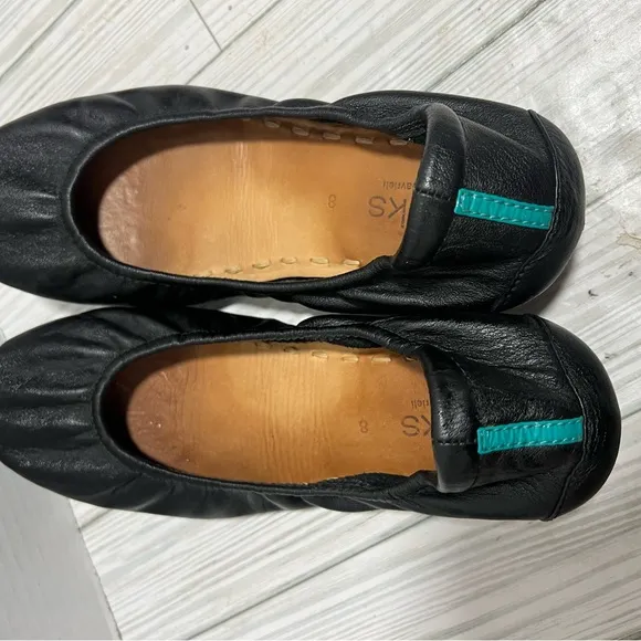 Tieks | Women's Matte Black Leather Slip On Ballet Flats Size 8