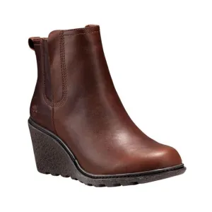 TIMBERLAND AMSTON Women's Chelsea Boots Brown Leather Pull On Size 6.5 Wedge