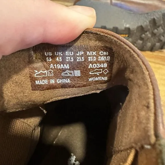 TIMBERLAND AMSTON Women's Chelsea Boots Brown Leather Pull On Size 6.5 Wedge