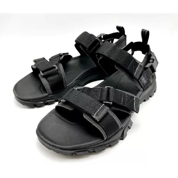 Timberland Black Garrison Trail Strap Sandals A2E4G Mens 10 New Fast Shipping