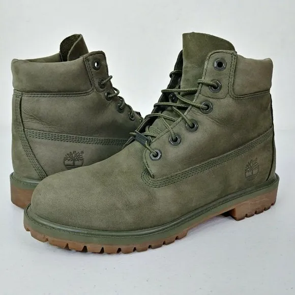 Timberland Boots Color Olive / Military Green Youth / Boys Size 6.5