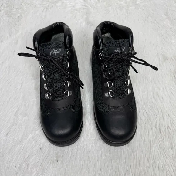 TIMBERLAND / Field Boot all black leather lace up combat boots / 5.5