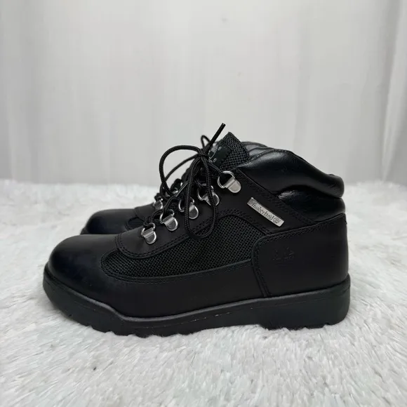 TIMBERLAND / Field Boot all black leather lace up combat boots / 5.5