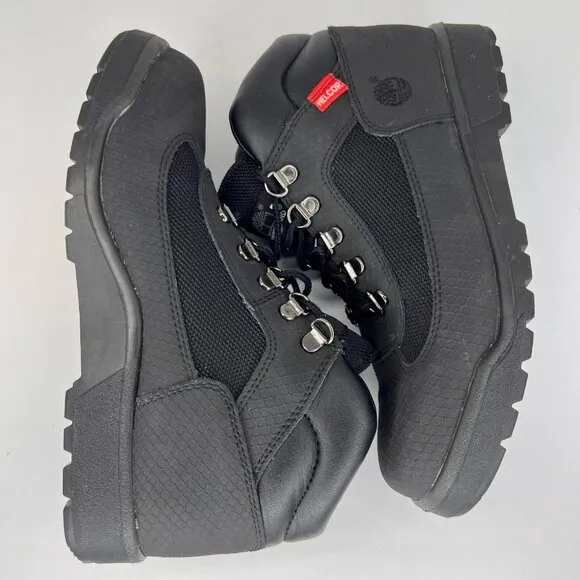 Timberland Helcor Mens 243330 Black Canvas Mid Top Size 6 Hiking Boots