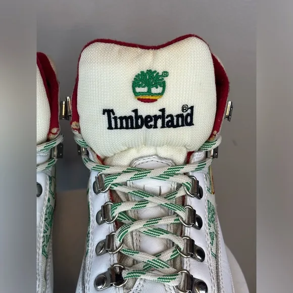 TIMBERLAND Jamaica Bob Marley Boot White/Red/Green Euro‎ Hiker Men's Size 8 Rare