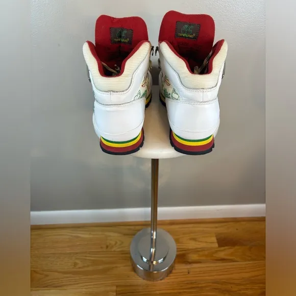 TIMBERLAND Jamaica Bob Marley Boot White/Red/Green Euro‎ Hiker Men's Size 8 Rare