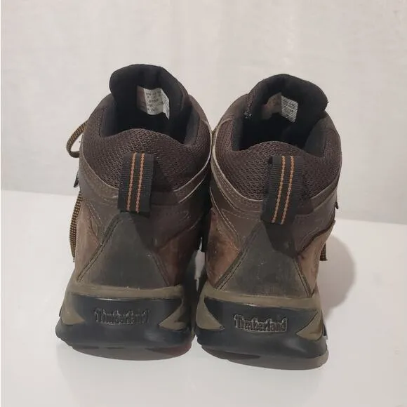 Timberland Mens Mt Maddsen Mid Waterproof Hiking Boots Size 9 Brown Leather