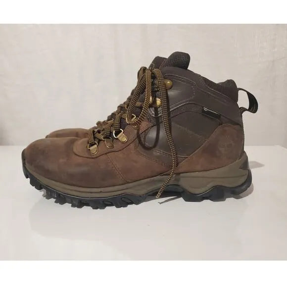 Timberland Mens Mt Maddsen Mid Waterproof Hiking Boots Size 9 Brown Leather