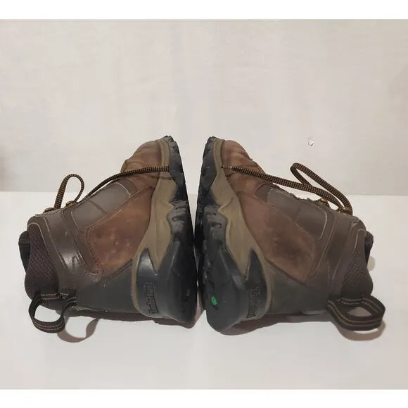 Timberland Mens Mt Maddsen Mid Waterproof Hiking Boots Size 9 Brown Leather