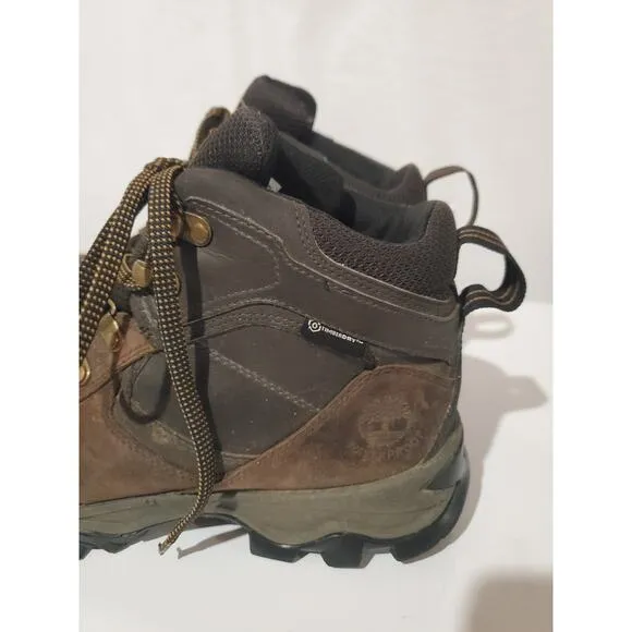 Timberland Mens Mt Maddsen Mid Waterproof Hiking Boots Size 9 Brown Leather