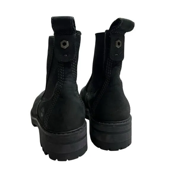Timberland Women's Courmayeur Valley Chelsea Black Heeled Pull On Boots - 7.5