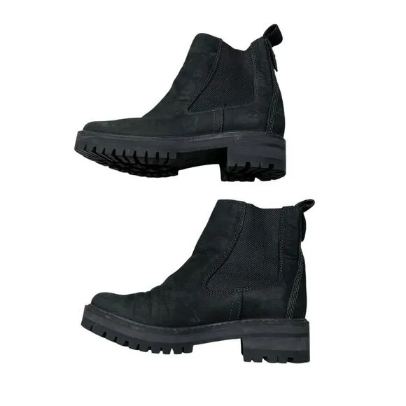 Timberland Women's Courmayeur Valley Chelsea Black Heeled Pull On Boots - 7.5