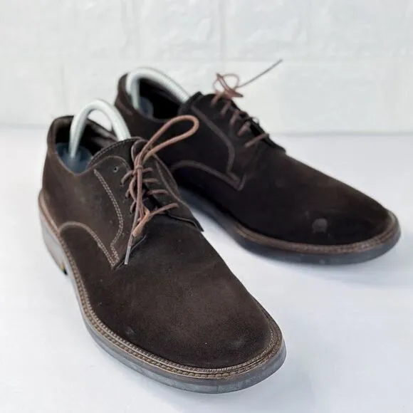 To Boot New York Adam Derrick Felix Derby Brown Suede Oxford Shoes Sz Men US 8.5
