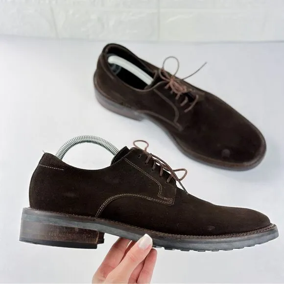 To Boot New York Adam Derrick Felix Derby Brown Suede Oxford Shoes Sz Men US 8.5