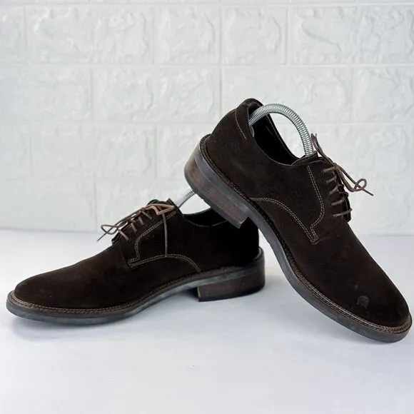 To Boot New York Adam Derrick Felix Derby Brown Suede Oxford Shoes Sz Men US 8.5