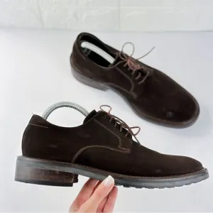 To Boot New York Adam Derrick Felix Derby Brown Suede Oxford Shoes Sz Men US 8.5