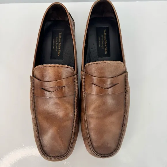 To Boot New York Adam Derrick Tan Leather Driving Shoe Loafers Sz 12 Minimalist