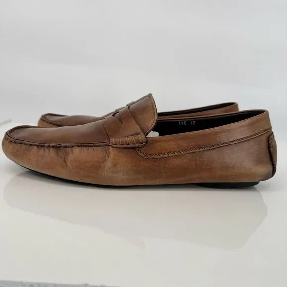 To Boot New York Adam Derrick Tan Leather Driving Shoe Loafers Sz 12 Minimalist