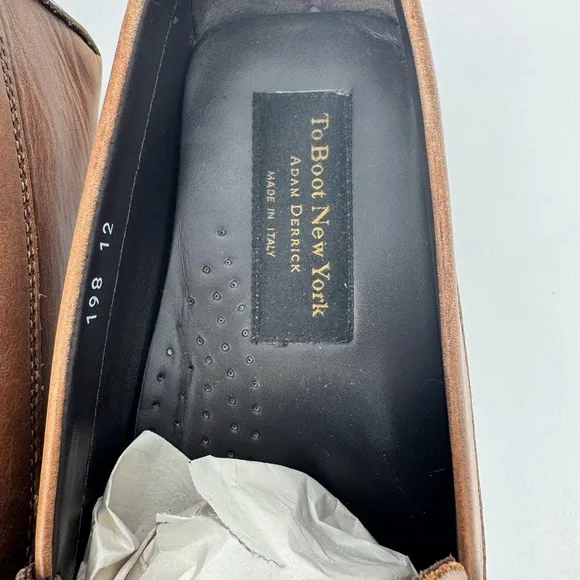 To Boot New York Adam Derrick Tan Leather Driving Shoe Loafers Sz 12 Minimalist