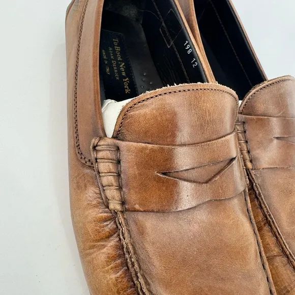 To Boot New York Adam Derrick Tan Leather Driving Shoe Loafers Sz 12 Minimalist