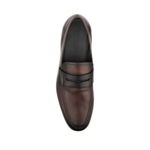 TO BOOT NEW YORK Mens Brown Penny Strap Alek Adam Derrick Loafers Shoes 7.5 M