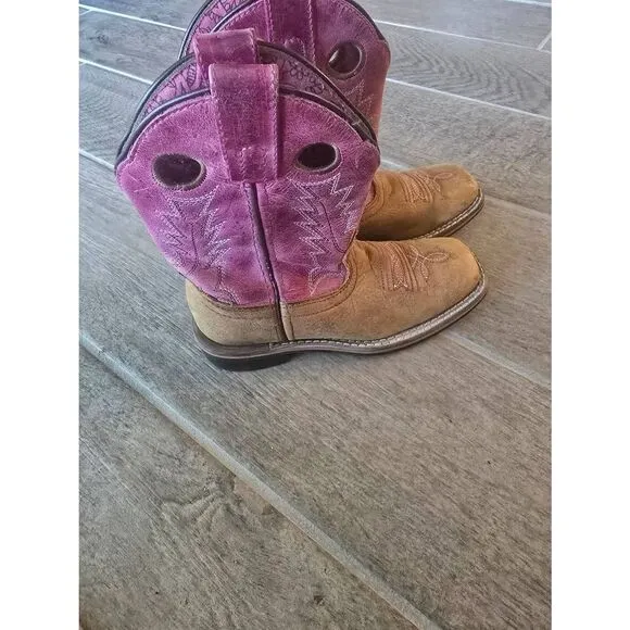 Toddler Girls Smoky Mountain Cowboy Cowgirl  Boots Tracie Pink Size 12