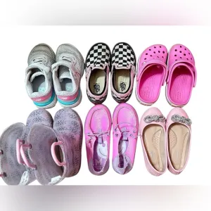 ToddlerGirls size 11 shoe lot vans new balance crocs