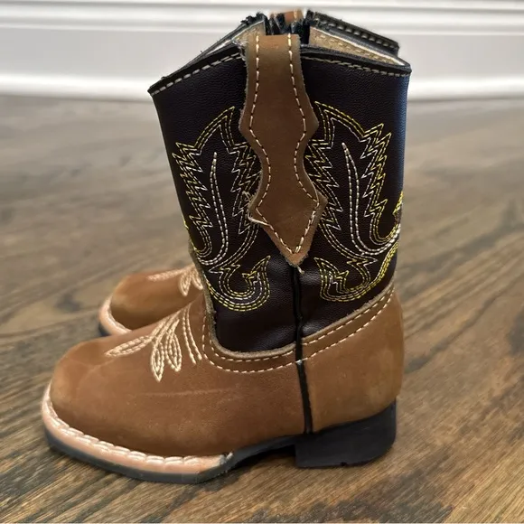 Toddlers Western Cowboy Boots - Brown and Black